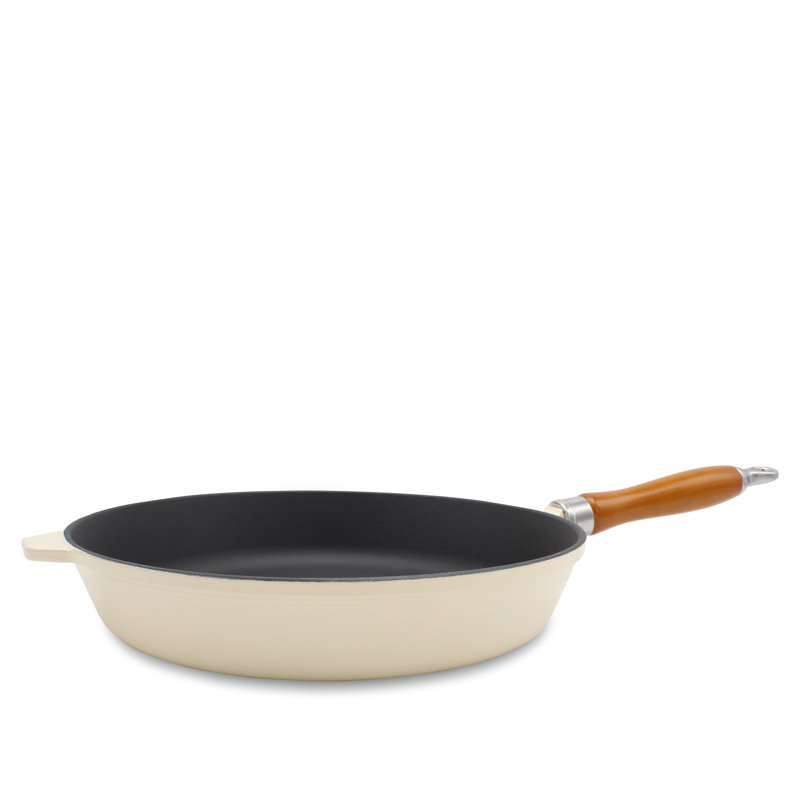 Krüger Savanna Cast Iron Pan With Wooden Handle - Enamelled (28 Cm)