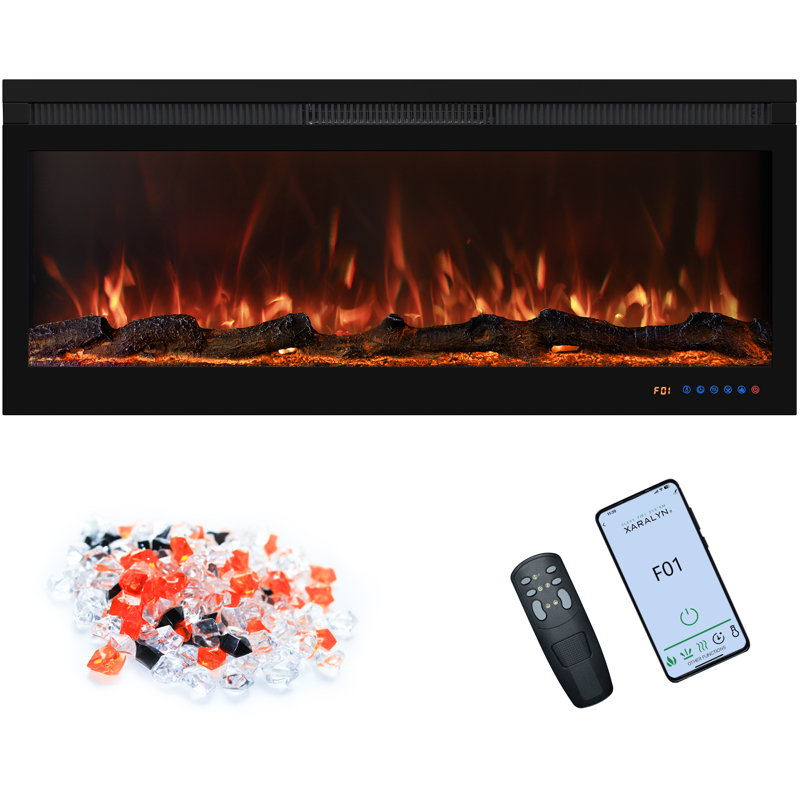 Electric Fireplace, 17.7" H x 42" W x 6.6" D