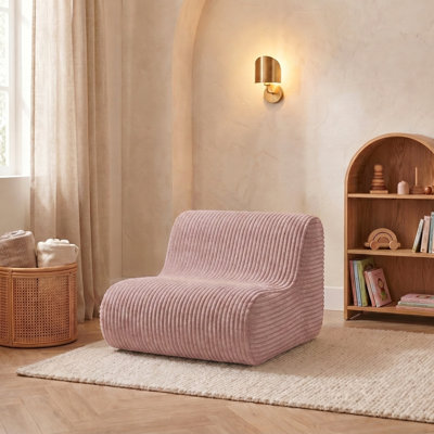 Lightweight Kids' Corduroy Sofa With Carrying Handles, Non-Slip Base And Supportive No-Spine Build