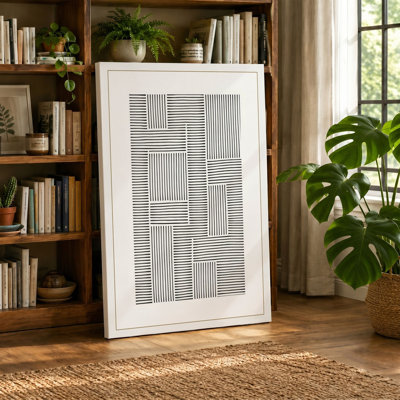 Woven Geometry Geometric - Wrapped Canvas