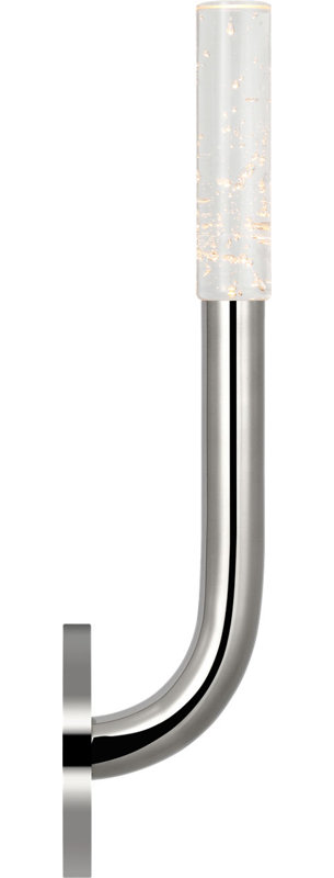 Rousseau Single Sconce with Seeded Glass, Polished Nickel