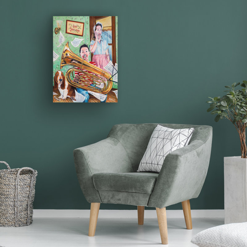 «Robert Tuba Maestro», art sur toile, H 19 po x l 14 po