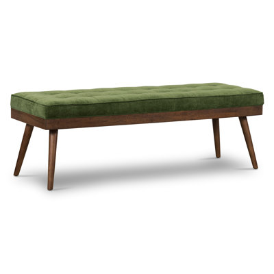 Luca 55" Velvet Fabric Bench in Distressed by Poly & Bark