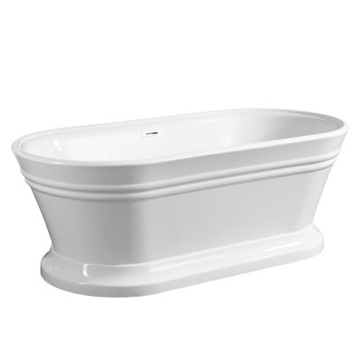59" x 30" Freestanding Soaking Acrylic Bathtub
