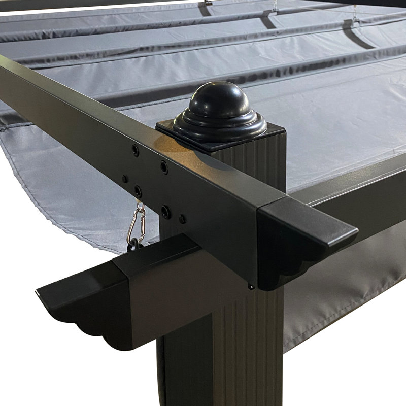 13X10 Ft Patio Pergola Sun Shelter Canopy Replacement - , Block, Gray, Easy Assembly Outdoor Gray Sun, Setup