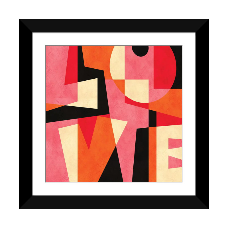 « love », impression sur toile, H 24 po x l 24 po x P 1 po, Papier d'art encadré noir, Blanc