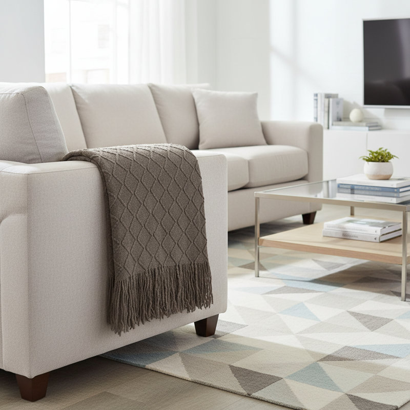  Jeté 50 po x 60 po , Gris foncé