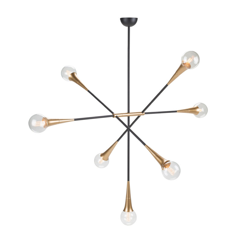 Lustre linéaire 9 lumières spoutnik moderne Ranburne