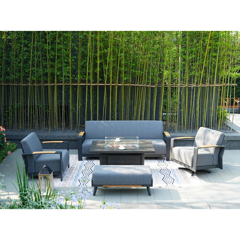 Ensemble de conversation pour 7 personnes avec coussins Detron