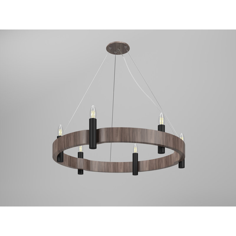Flow 6 - Light Pendant, American Walnut, 118" H x 31.5" W x 31.5" D