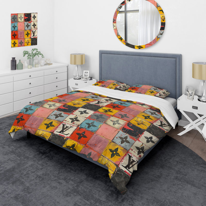Ensemble de housse de couette Designer, Housse de couette très grand + 2 taies décorativ