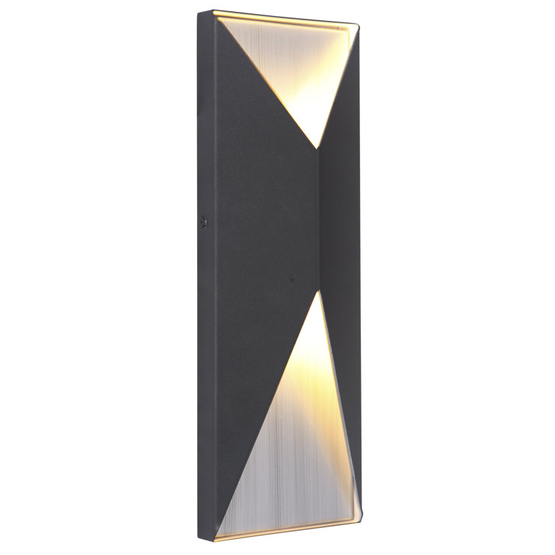 Plafonnier encastré d'extérieur 2 lumières DEL Peak, Aluminium brossé