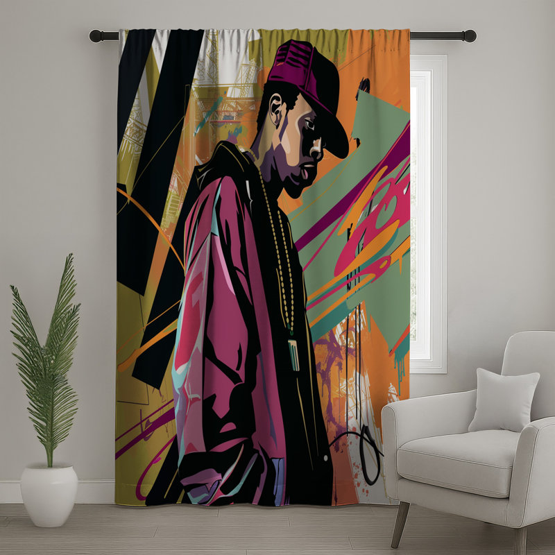 Rideaux HipHop, voilages et rideaux occultant - 1 panneau, 50 po x 92 po - 1 panneau, Blocage