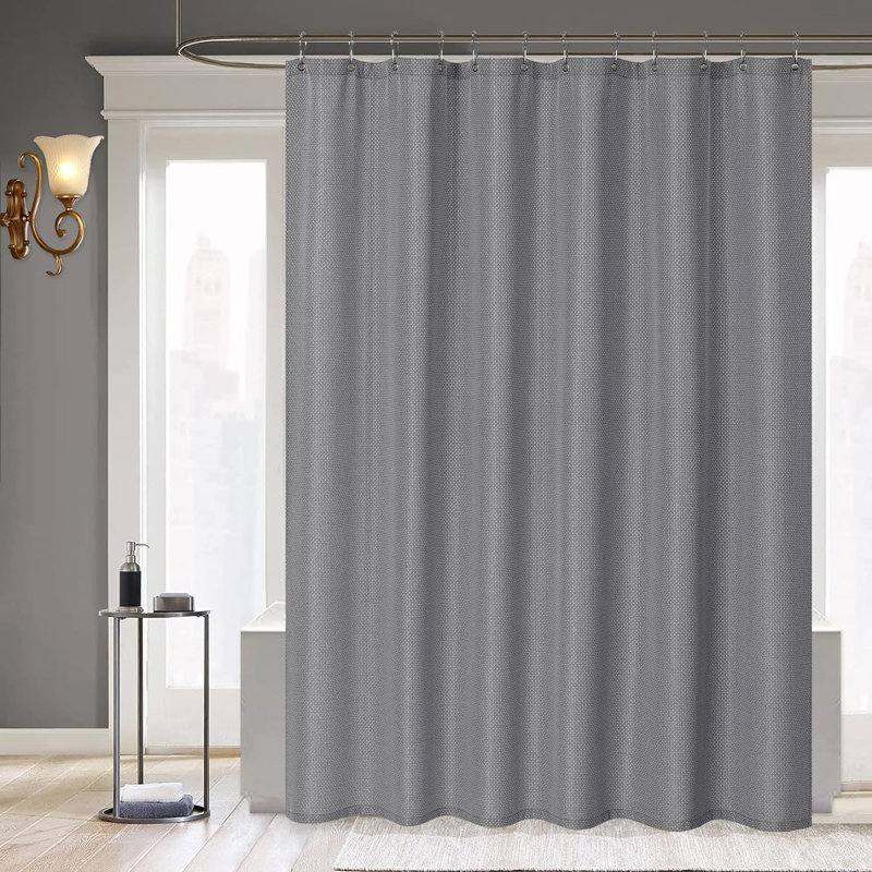 Adesha Polyester Shower Curtain, Grey, 182.88cm H x 88.9cm W
