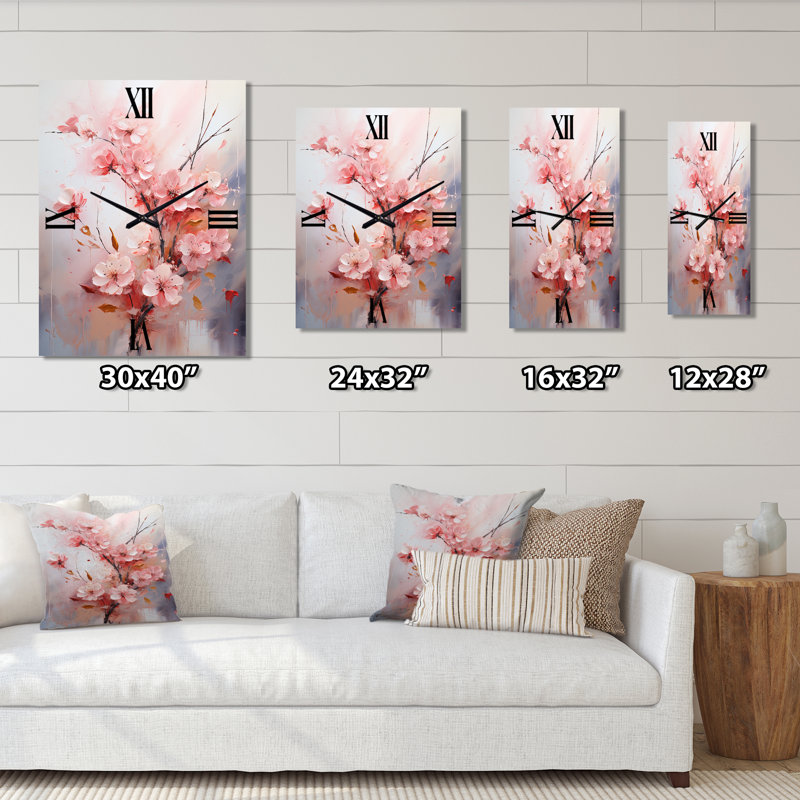 Horloge murale Cherry Blossoms II, Moyen