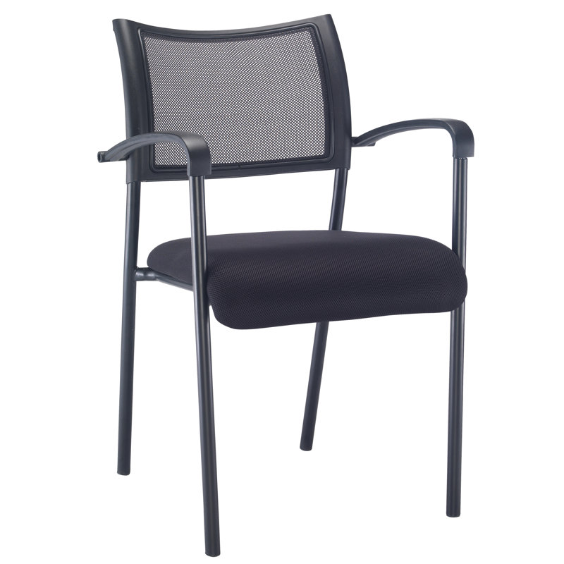 Mcquade Stacking Chair, Chrome, With Arms