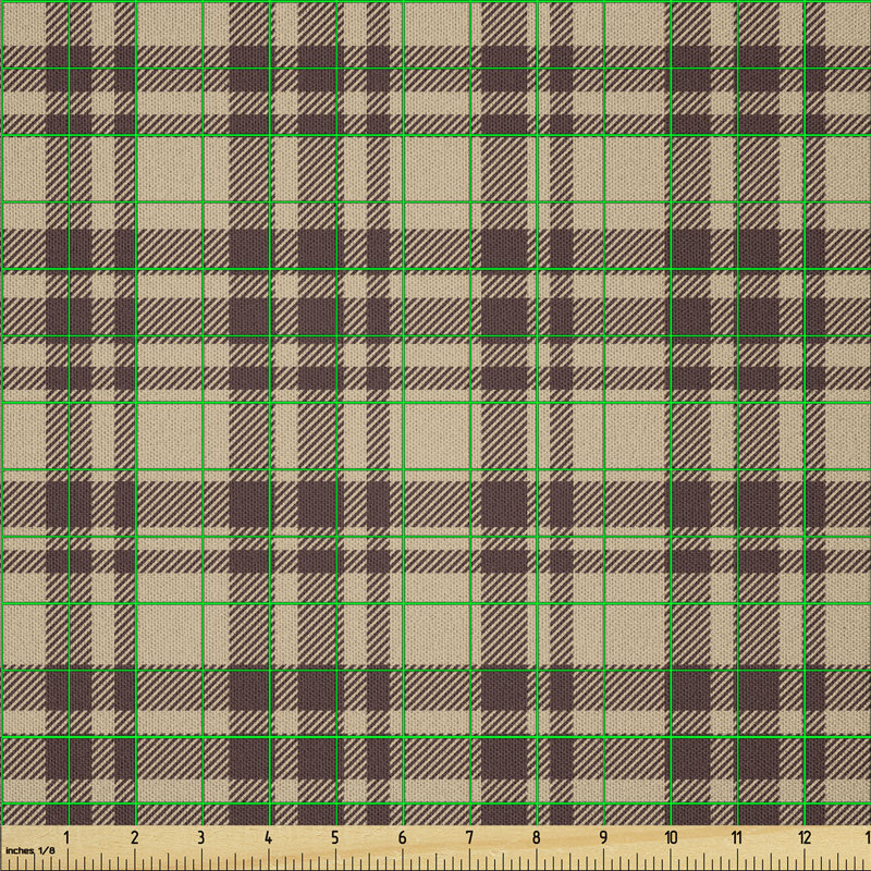 Dakera Old Fashioned Check Plaid Pattern Scottish Tartan Inspired Geometric Design Fabric