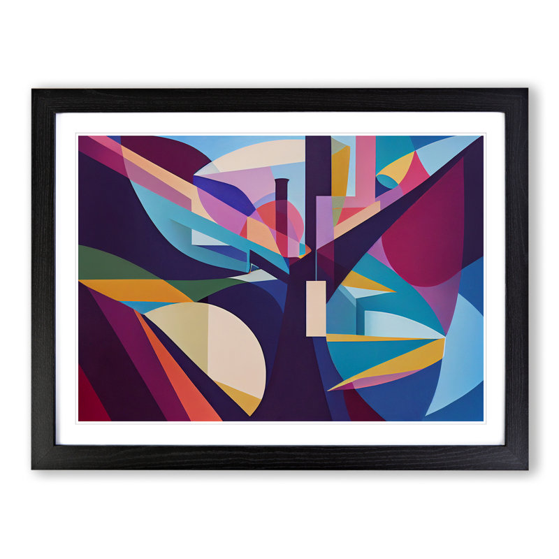 Overwhelming Abstract - Single Picture Frame Print, 46cm H x 64cm W x 2cm D, Black