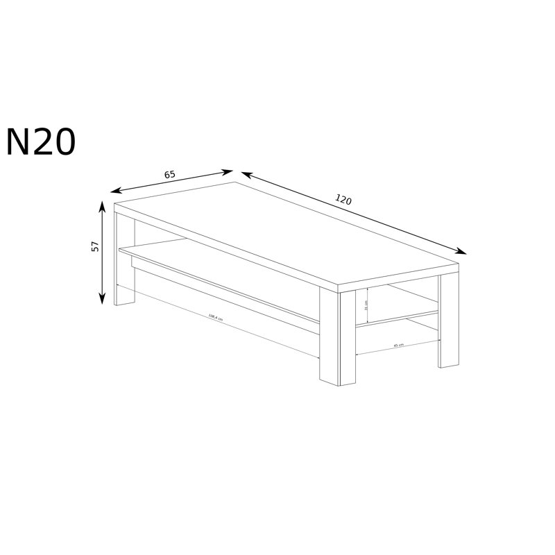 Tavia Four Leg Coffee Table with Storage