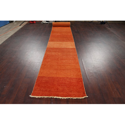 One-of-a-Kind 2'5" X 20'2" New Age Runner Wool Area Rug in Orange