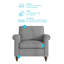  Ensemble de canapé rembourré 3 pièces - Canapé en microfibre moderne, conception peu encombrante pour les appartements et les petits salons-1462451744