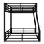 Lit superposé double au-dessus de grand lit double en métal - espace, réduction du bruit, finition noire, conception basse, réduction de l'espace durable, assemblage rapide-1721893267