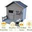 Big Dog House avec plancher imperméable - Garde l'intérieur des animaux de compagnie en bois massif gris sec à la décoloration et aux dommages