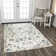 Tapis géométrique blanc / bleu / beige