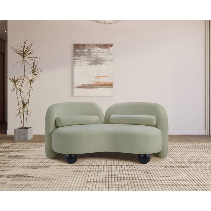 Causeuse Daphne, Tissu chenille menthe