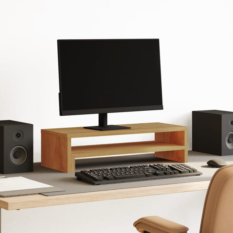 Beesan Manufactured Wood Monitor Stand, Artisian Oak