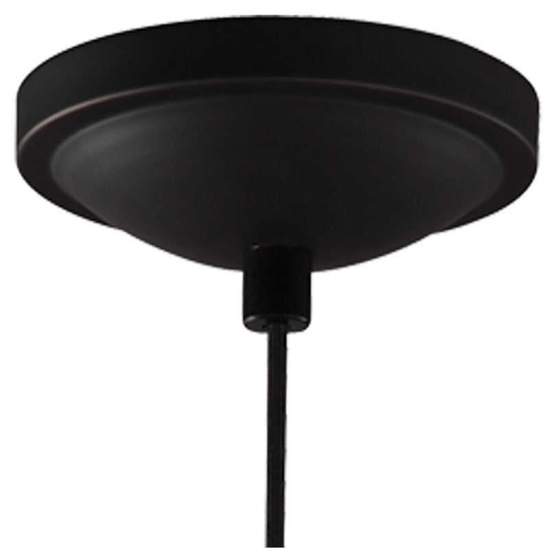 Uma 1-Light Dimmable LED Single Pendant , 17" H x 14.13" W x 14.13" D, Matte Black