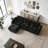 L-shaped Soft Velvet Fabric,Movable Ottoman-540654477-538167685