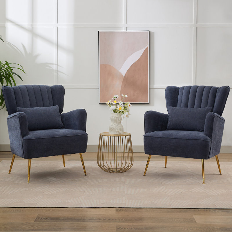 Fauteuil rembourré à oreilles, Marine
