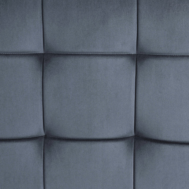 Banc - Siège rembourré en tissu de velours, structure gris sablé, H 18 po x l 48 po x P 24 po