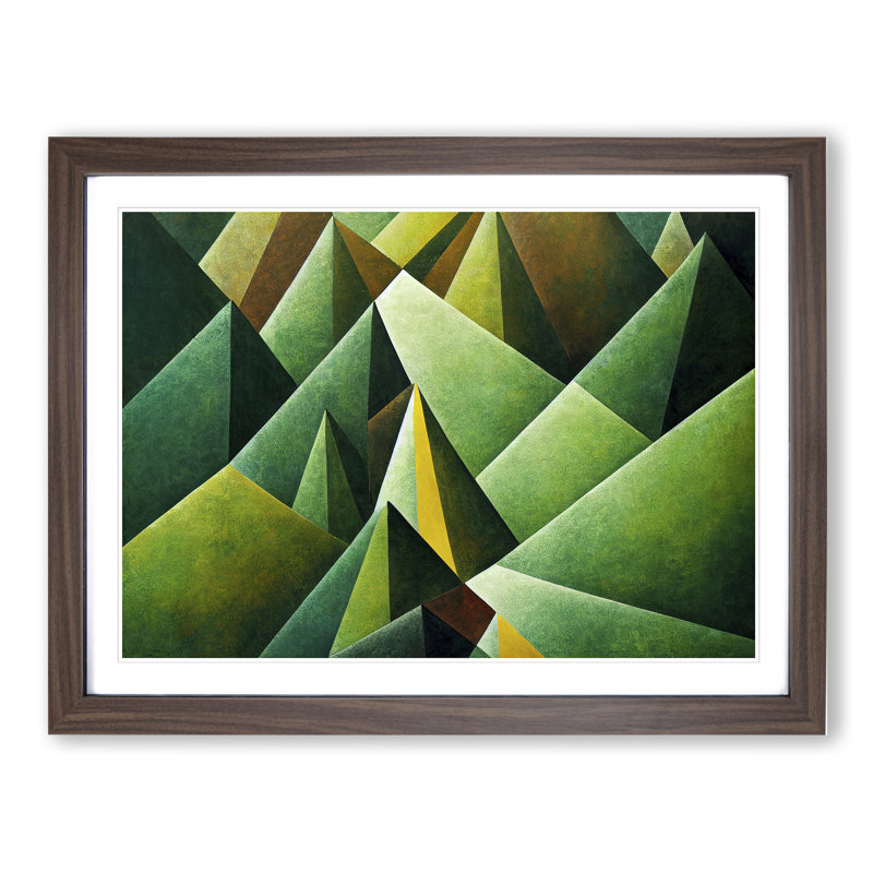 Fascinating Abstract Forest - Single Picture Frame Print, 46cm H x 64cm W x 2cm D, Walnut