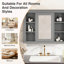 Armoire de rangement murale pour salle de bain avec miroir, 35 po x 27,5 po, gris, tablette réglable, armoire 35 po x 27,5 po avec miroir, charnière de porte, fonctionnelle-1525850409