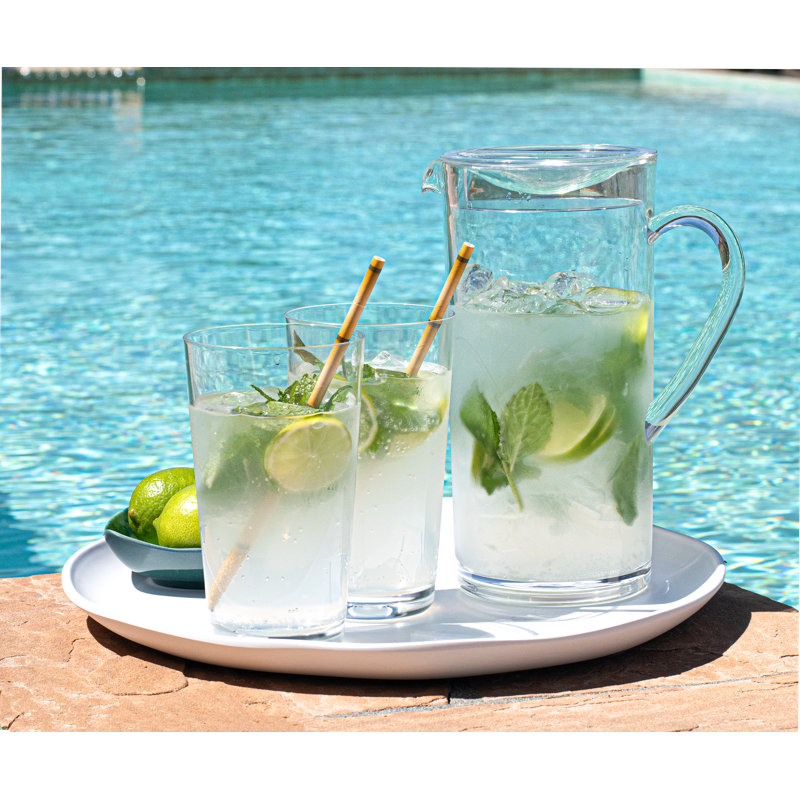 Elton 8-Piece Acrylic Assorted Glassware Set, Clear
