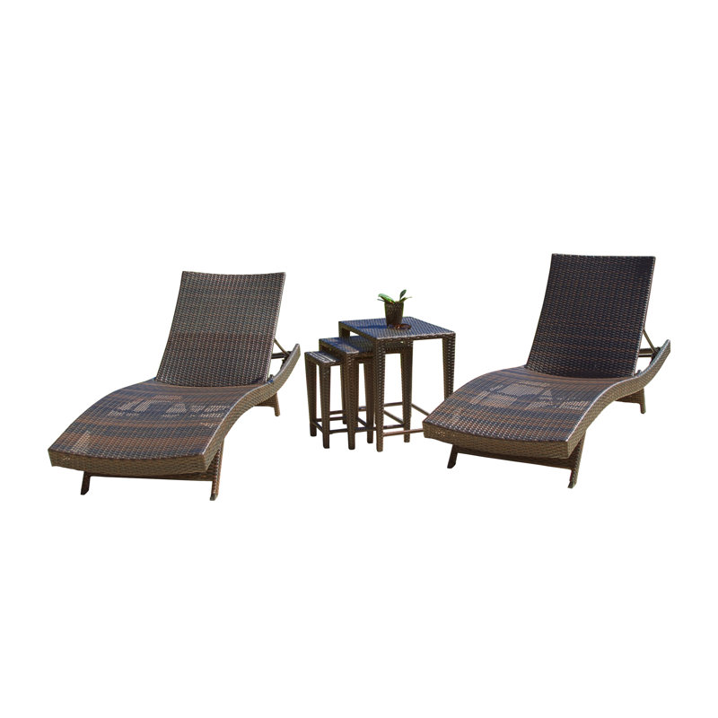 Méridienne inclinable 5 pièces réglable avec table Waylon