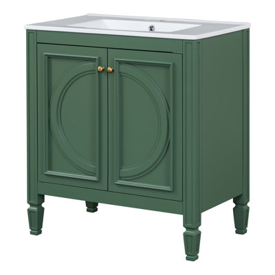 Meuble-lavabo avec lavabo et deux portes avec tablette et tiroir Sig30 