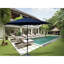 Élégant parasol de patio extérieur bleu marine de 9 pi - Conception durable et résistante aux intempéries pour une protection solaire