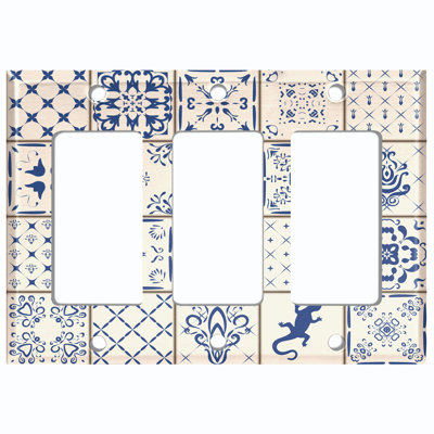 Patterned 3 - Gang Rocker Standard Wall Plate