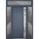Porte avant en acier pré-suspendue à l'avant / deux gris graphite 0729/2 fenêtres extérieures latérales et supérieures / inserts en acier inoxydable peints simples modernes - l 16 + 36 + 16 po x H 80 + 16 po - Gauche