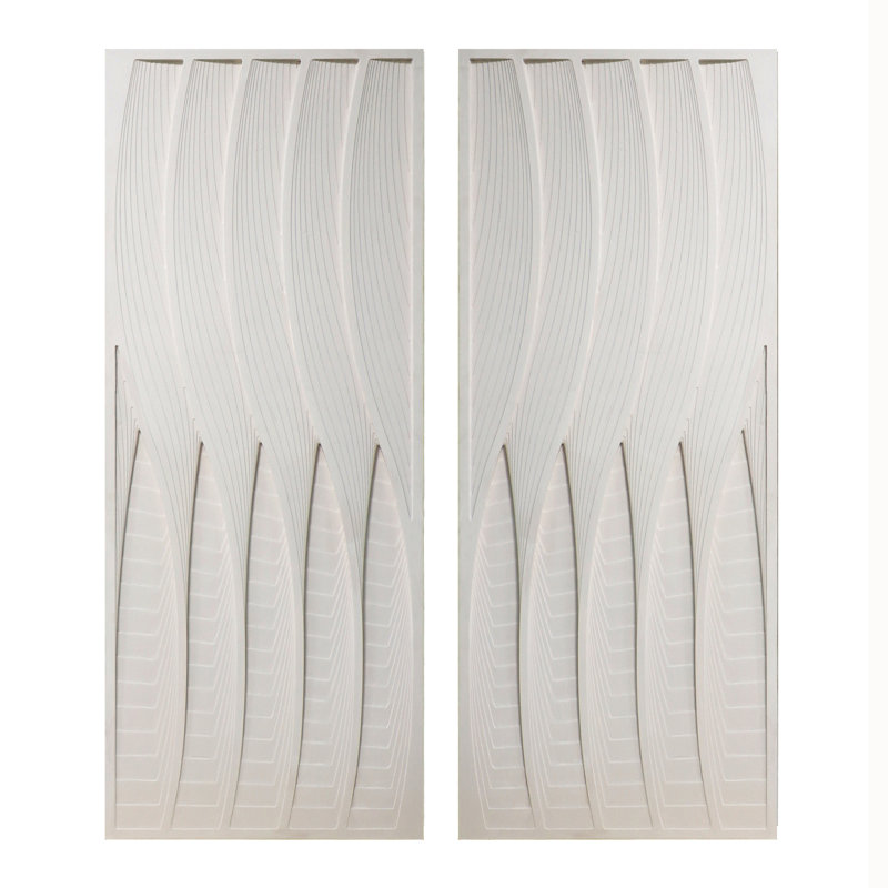 Zephyrine Sagebrook Home Trinity Dimensional Plaster Wall Art Set Contemporary Wood 24x59.