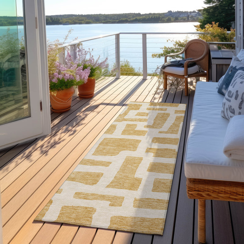 Tapis intérieur / extérieur Chaffinch avec envers antidérapant, Tapis de couloir 2 pi 3 po x 7 pi 6 po