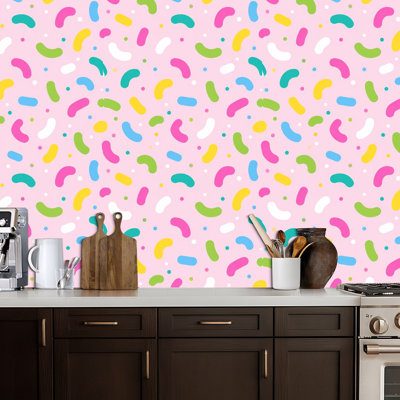 Peel and Stick Wallpaper Contact Paper sprinkles donut glaze decorative Self Adhesive and Removable 24in x 118in(60x300cm)