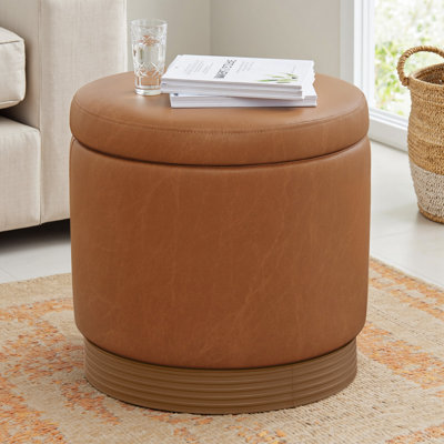 Repose-pieds rond avec rangement, tabouret rotatif à 360 °, repose-pieds caché pour le salon
