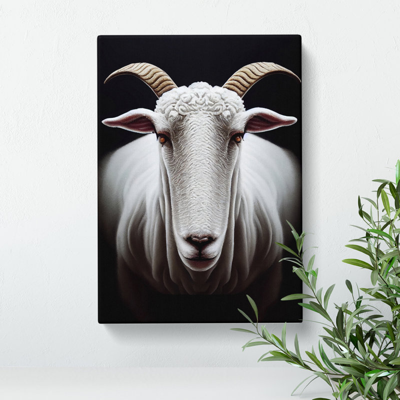 Profile Of A Sheep - Wall Art, 50cm H x 35cm W x 3cm D, Wrapped Canvas