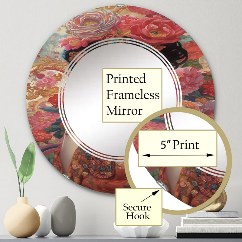 Logston - Miroir mural moderne rond, 24 po x 24 po