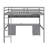 Full Size Loft Bed With Desk, Cabinets, Drawers And Charging Station-1975504538