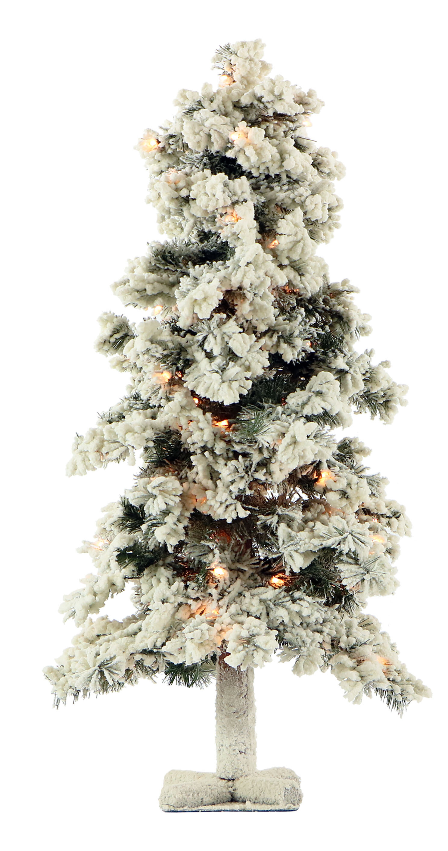 Gymax 8 ft. Pre-lit Snow Flocked Artificial Christmas Tree with